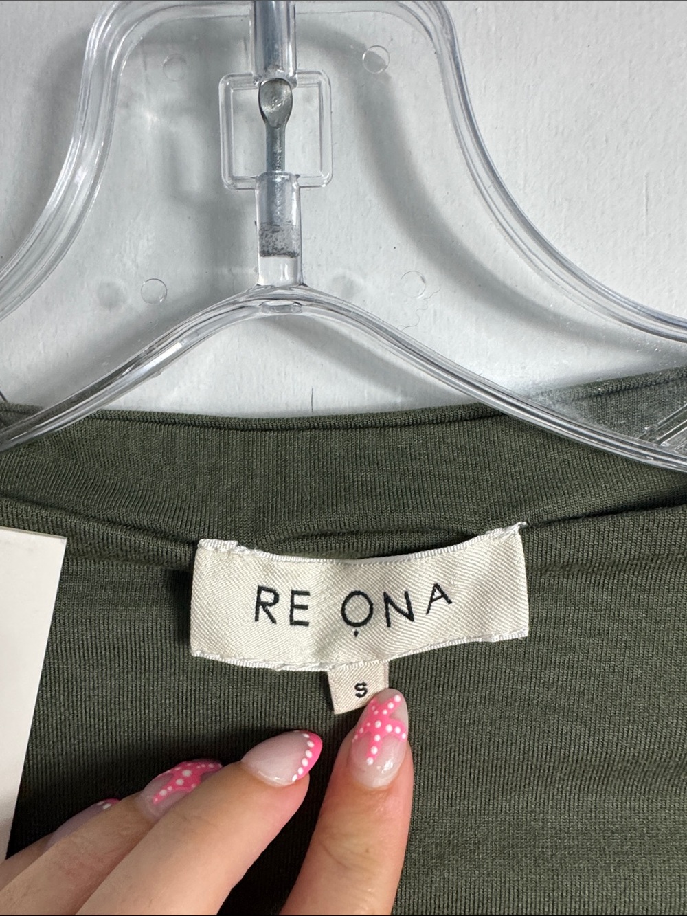 NWT RE ONA Signature Long Sleeve Top in Olive Size Small - Picture 3 of 11